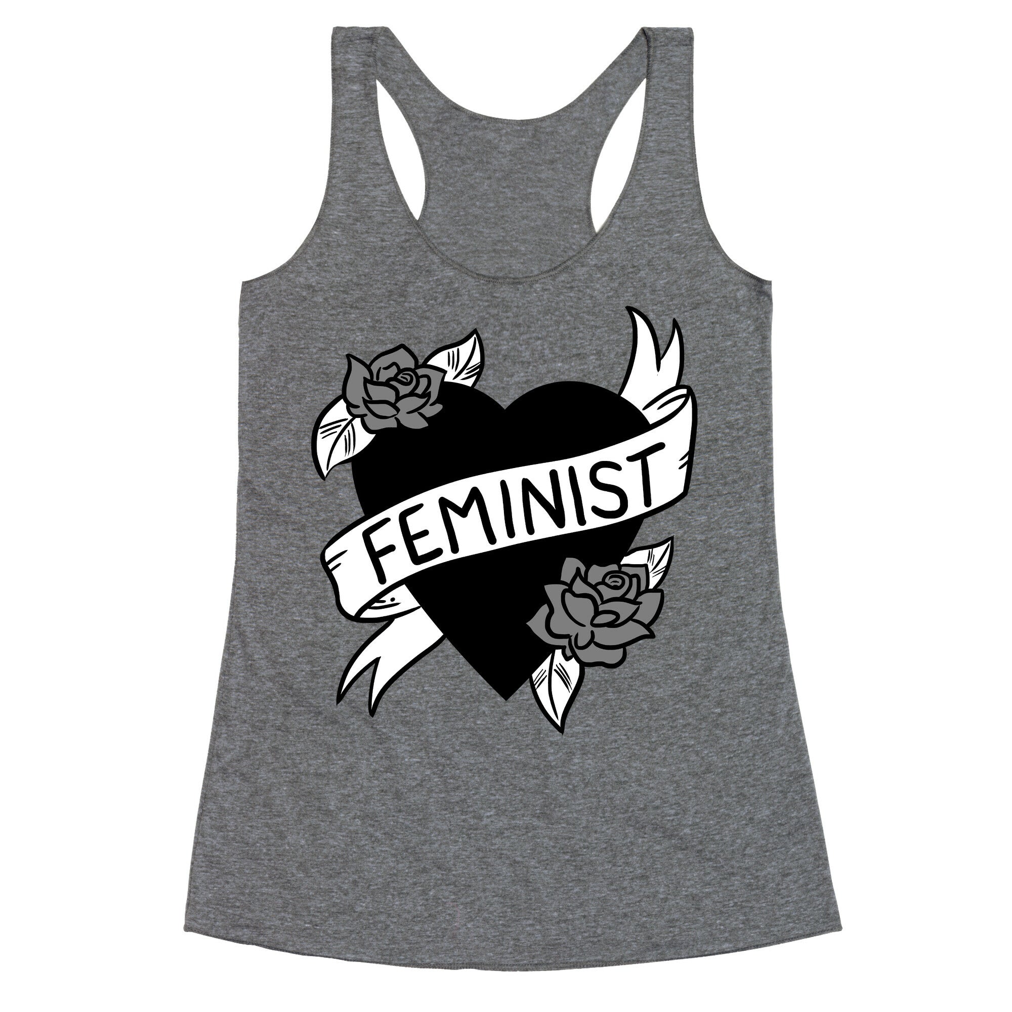 Feminist Heart Racerback Tank